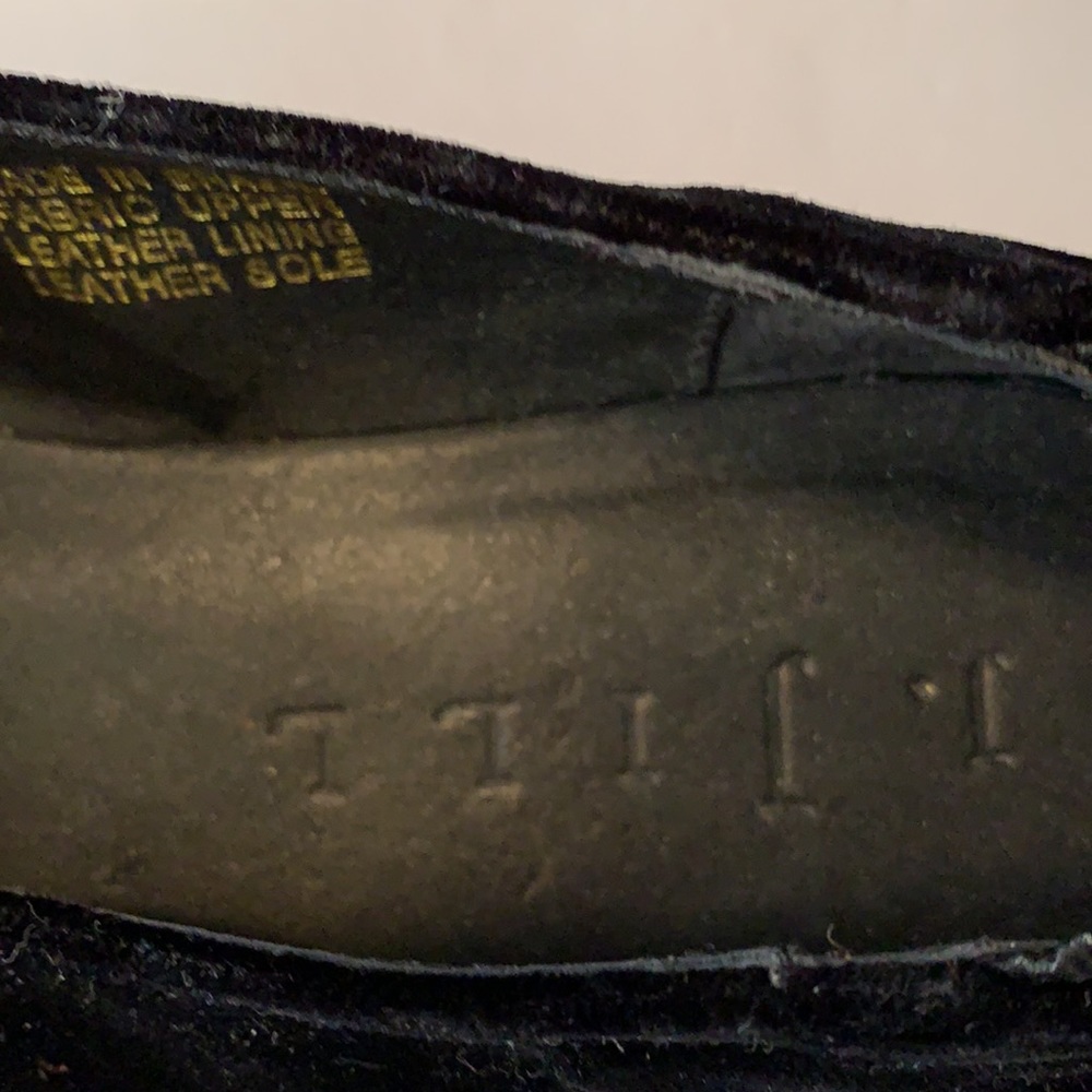 J JILL BLACK VELVET FLATS SZ 7 1/2 B FABRIC UPPER LEATHER LINING AND SOLES - Picture 8 of 8